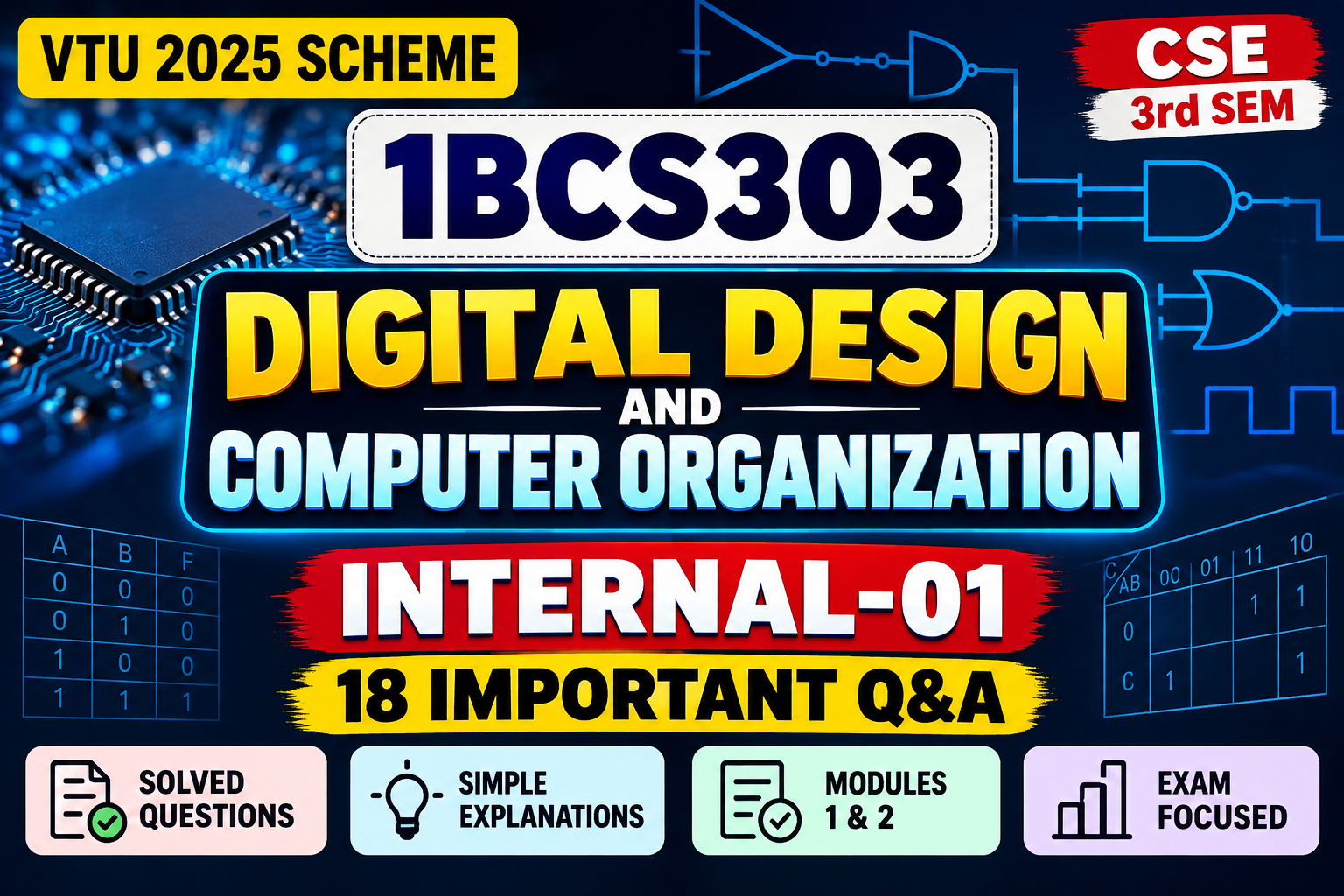 1BCS303 DDCO Internal-01 Important Questions with Answers | VTU 2025 Scheme | Modules 1 & 2