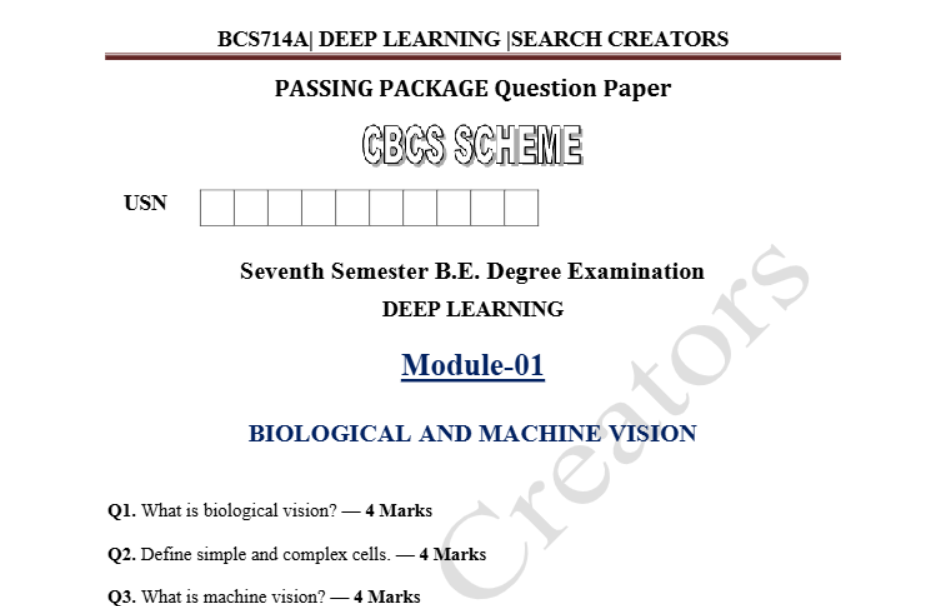 DEEP LEARNING , (BCS714A)